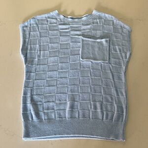 Women’s Light Blue Knit Sleeveless Top